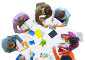 Group working together at a table